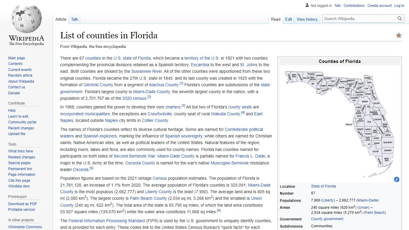 List of counties in Florida - Wikipedia